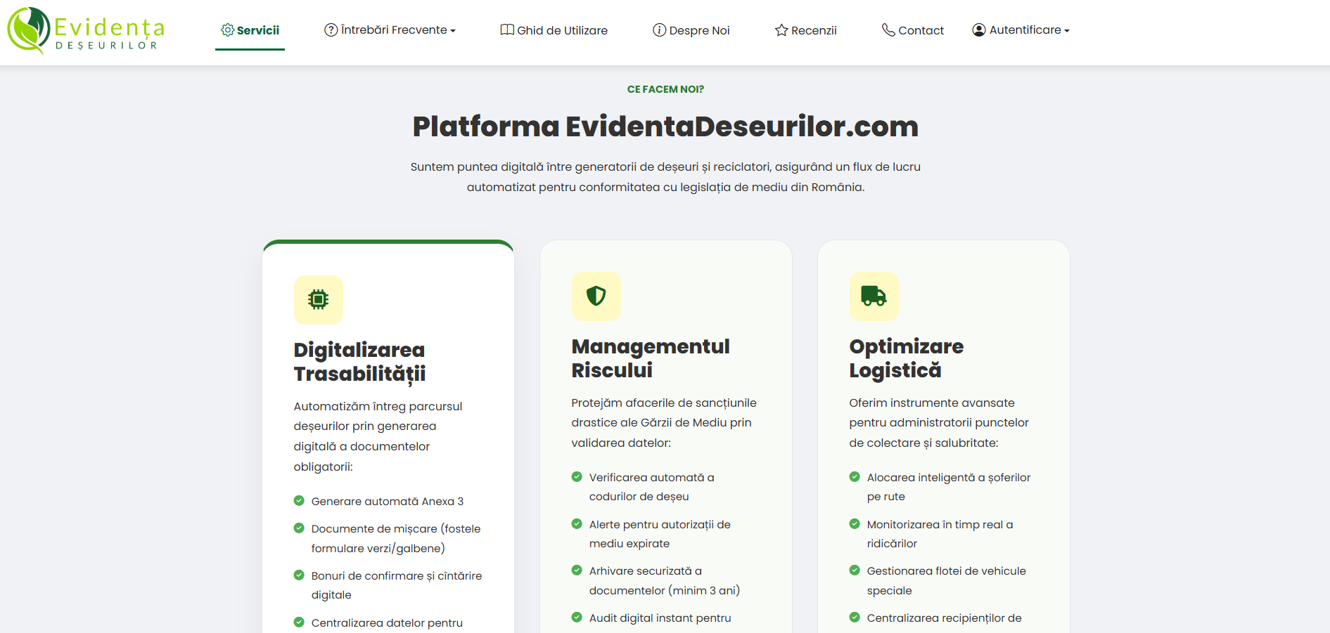 Evidența Deșeurilor — captură 2