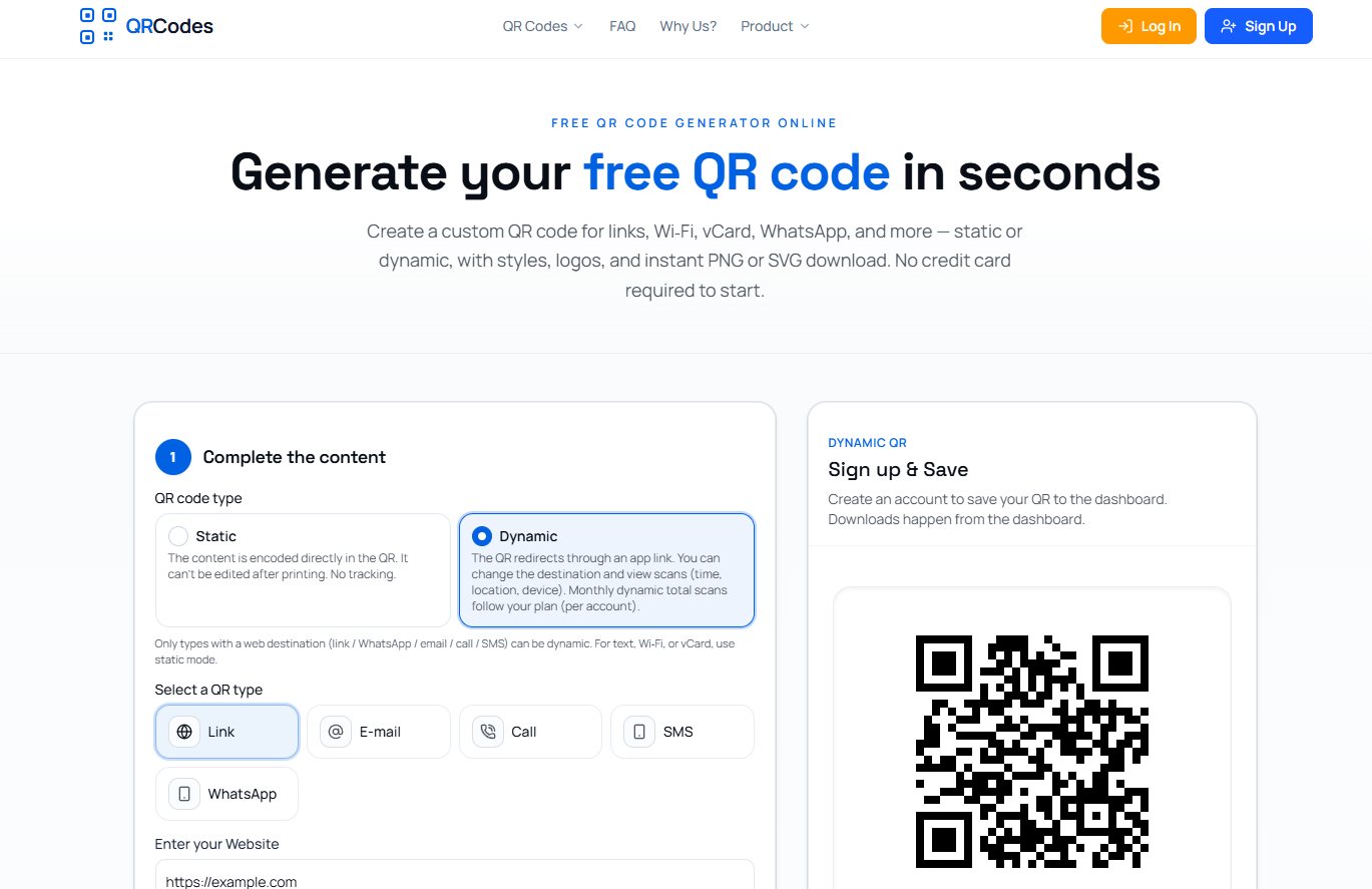 Previzualizare QRFreeCodes.com